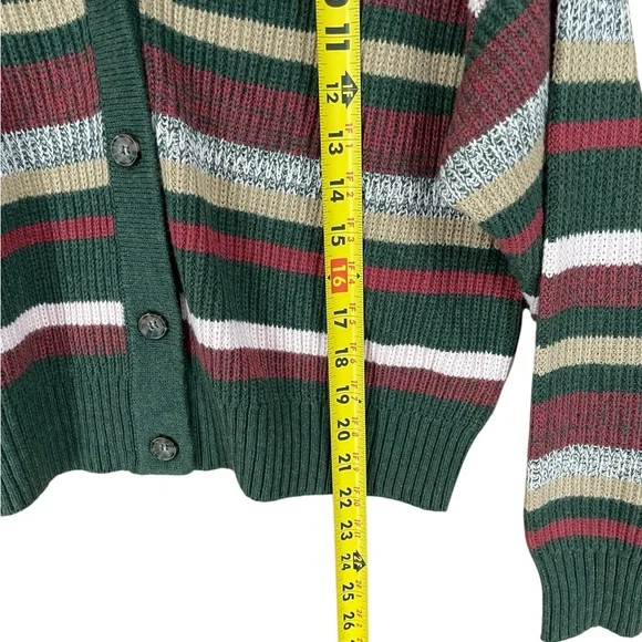 Marine Layer Robin Merino Wool Blend Multi Stripe Crop Cardigan